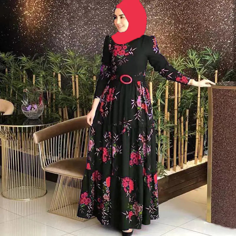 Elegant floral dress in 4 colours. Comfortable and perfect for modest styling