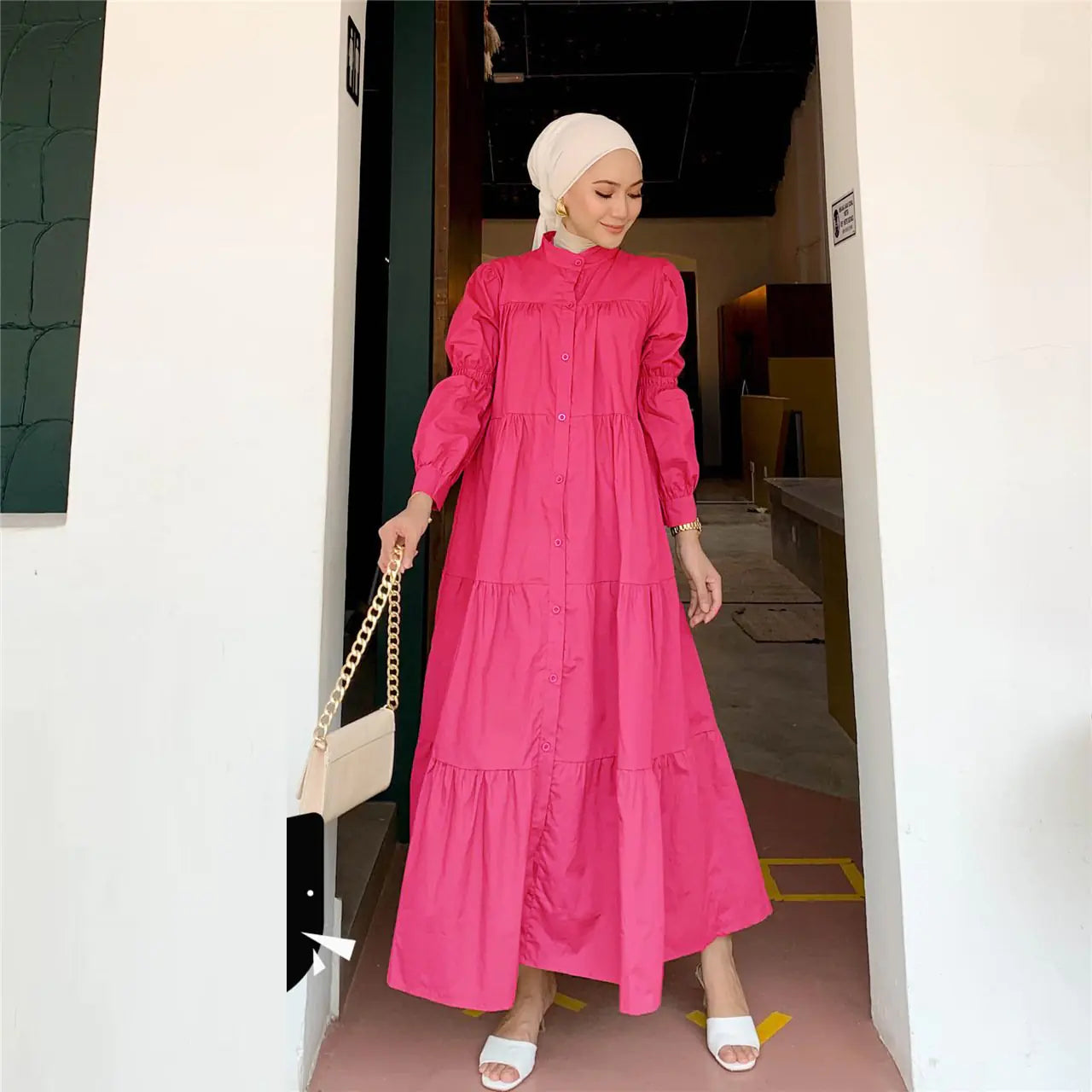 Indonesian Cotton Patchwork Dress – Modest Everyday Wear