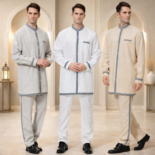 Men’s Modest Robe Suit Set – 2-Piece Jubba-Inspired Outfit