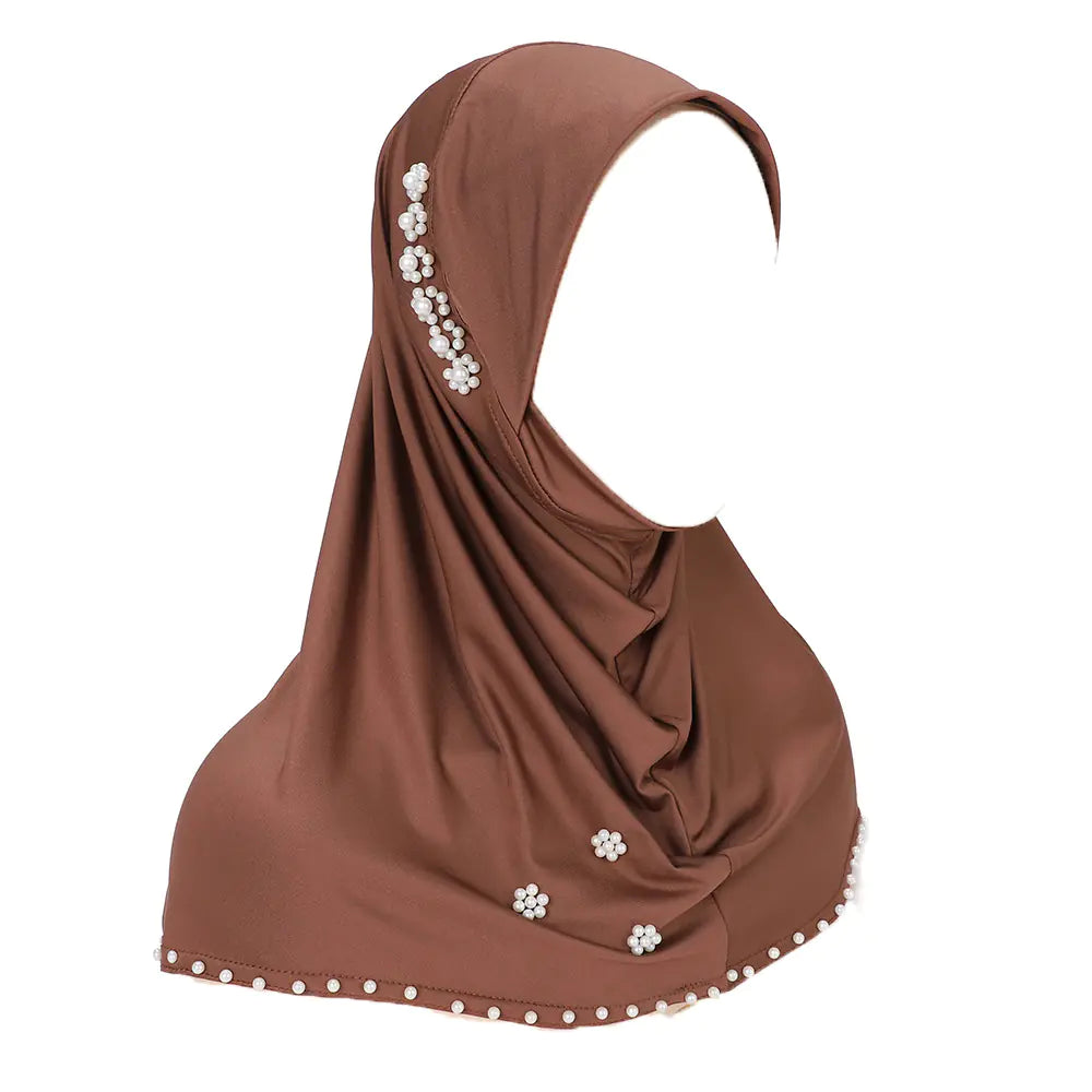 Noor Instant Scarf – Pearl-Studded Pre-Stitched Wrap for Everyday Elegance