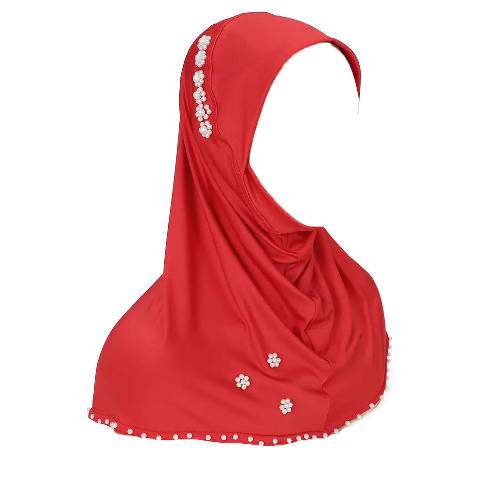 Noor Instant Scarf – Pearl-Studded Pre-Stitched Wrap for Everyday Elegance
