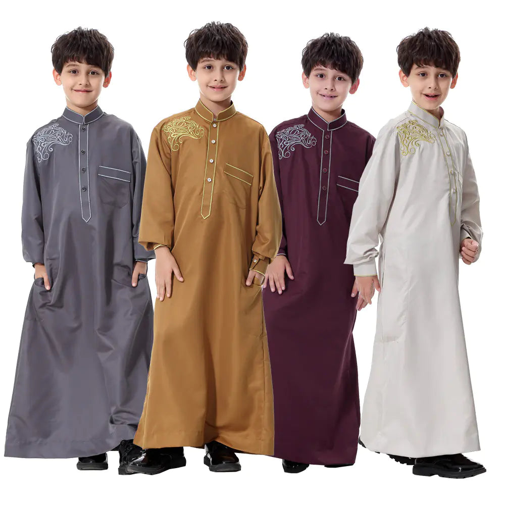 Traditional long robe for boys with a relaxed fit, ideal for special or everyday wear