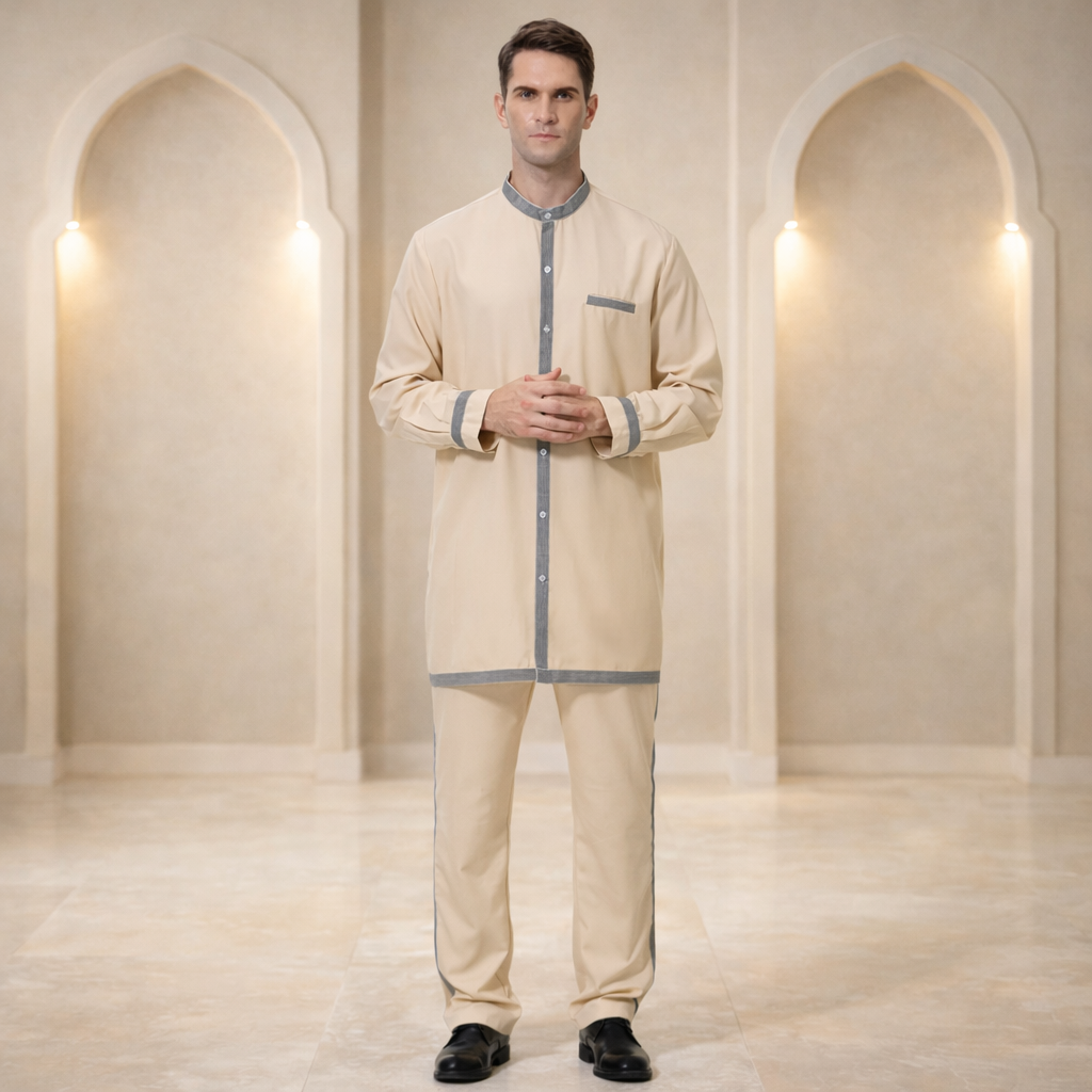 Men’s Modest Robe Suit Set – 2-Piece Jubba-Inspired Outfit
