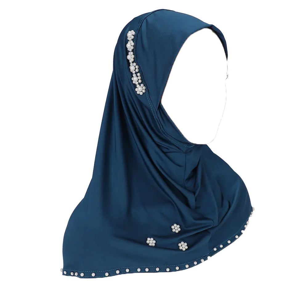 Noor Instant Scarf – Pearl-Studded Pre-Stitched Wrap for Everyday Elegance