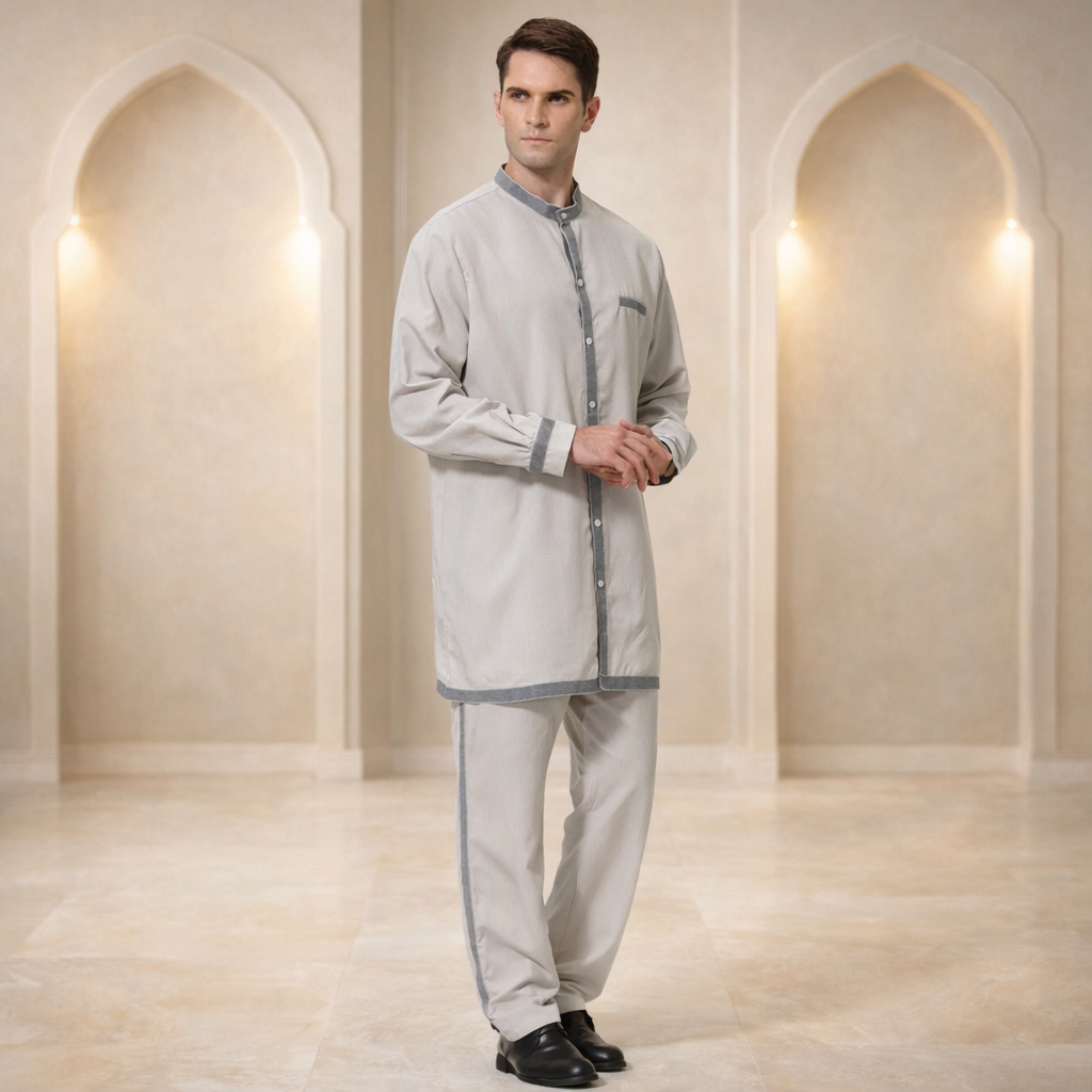 Men’s Modest Robe Suit Set – 2-Piece Jubba-Inspired Outfit