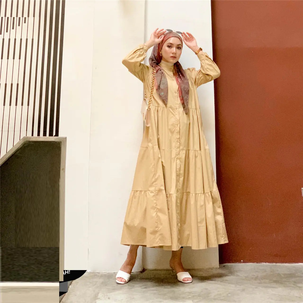 Indonesian Cotton Patchwork Dress – Modest Everyday Wear