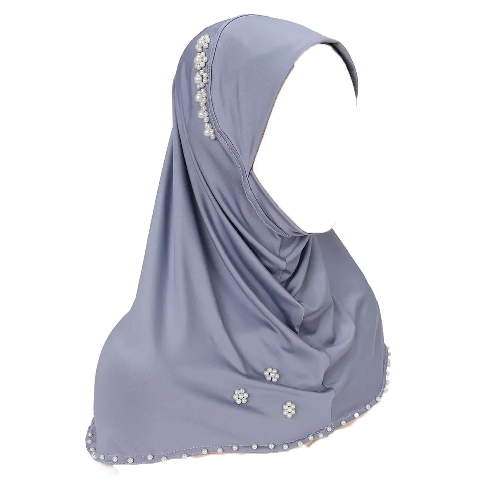 Noor Instant Scarf – Pearl-Studded Pre-Stitched Wrap for Everyday Elegance