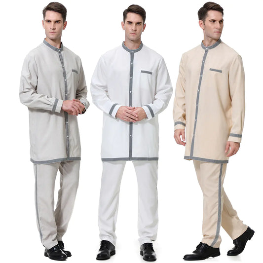 Men’s Modest Robe Suit Set – 2-Piece Jubba-Inspired Outfit