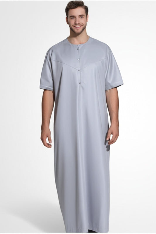 Men’s Short Sleeve Longline Robe – Lightweight Everyday Wear
