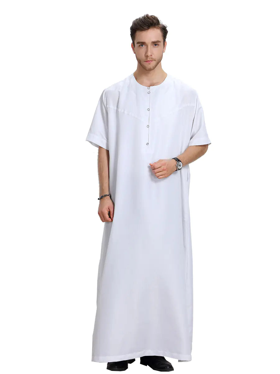 Men’s Short Sleeve Longline Robe – Lightweight Everyday Wear