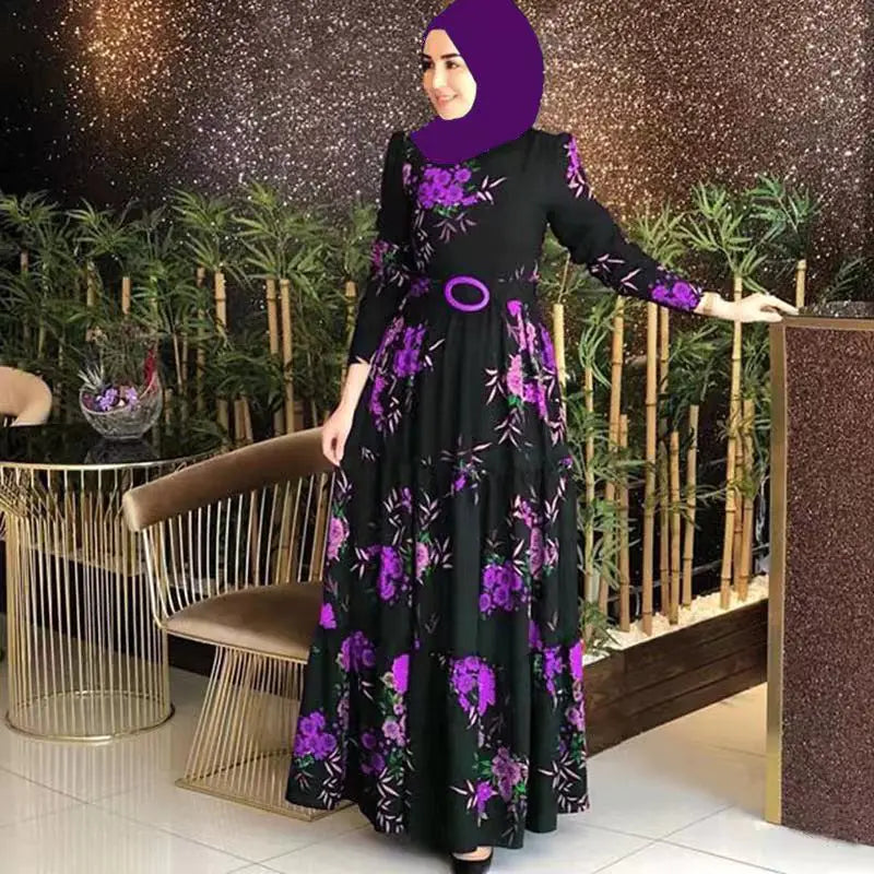 Elegant floral dress in 4 colours. Comfortable and perfect for modest styling