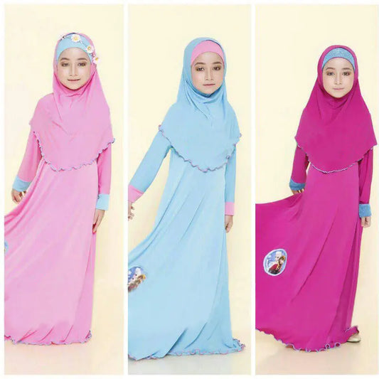 Girls’ Cotton Dress Set with Matching Headband – Ages 7T to 12T
