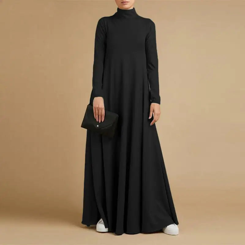 Women’s Long-Sleeve Turtleneck Abaya Dress