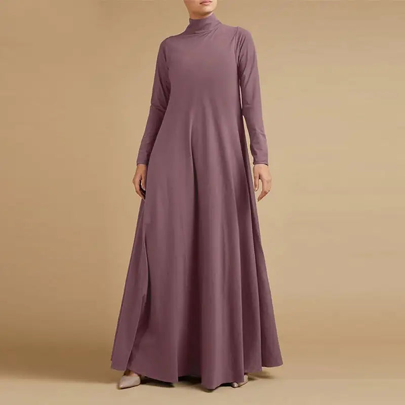 Women’s Long-Sleeve Turtleneck Abaya Dress