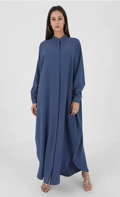 Full-length abaya with long sleeves, soft breathable fabric for modest everyday wear