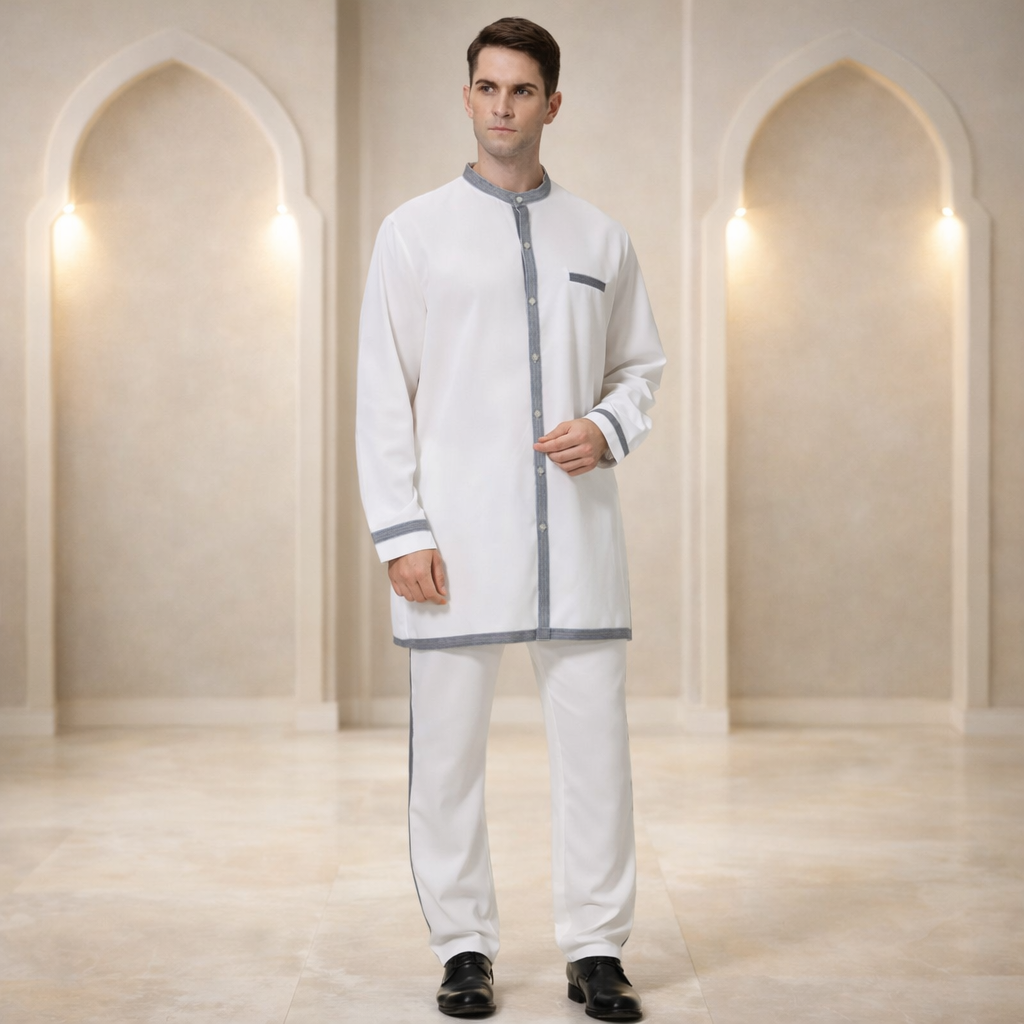 Men’s Modest Robe Suit Set – 2-Piece Jubba-Inspired Outfit