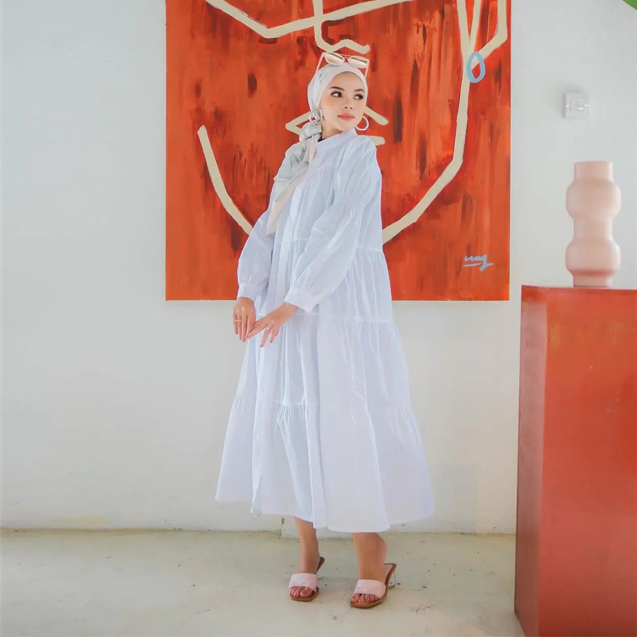 Indonesian Cotton Patchwork Dress – Modest Everyday Wear