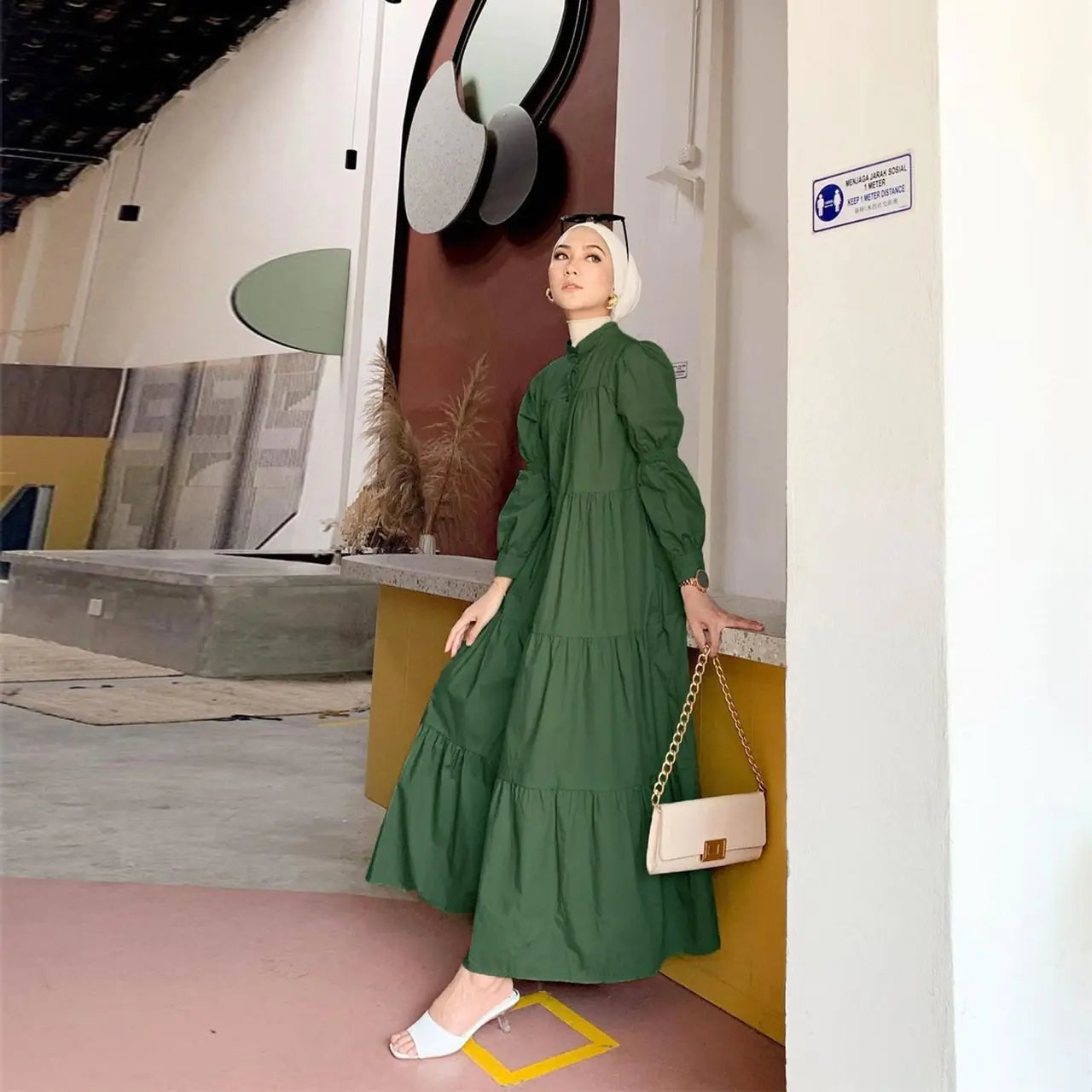 Indonesian Cotton Patchwork Dress – Modest Everyday Wear