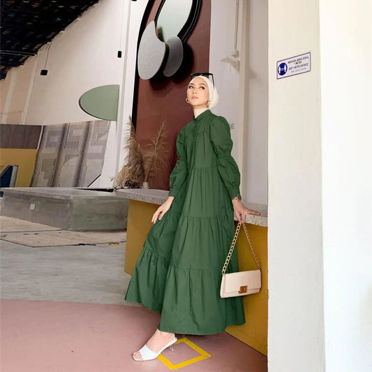 Indonesian Cotton Patchwork Dress – Modest Everyday Wear
