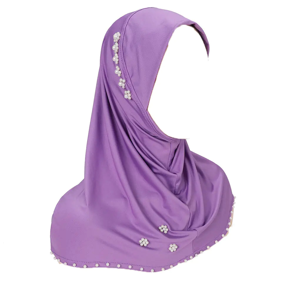 Noor Instant Scarf – Pearl-Studded Pre-Stitched Wrap for Everyday Elegance
