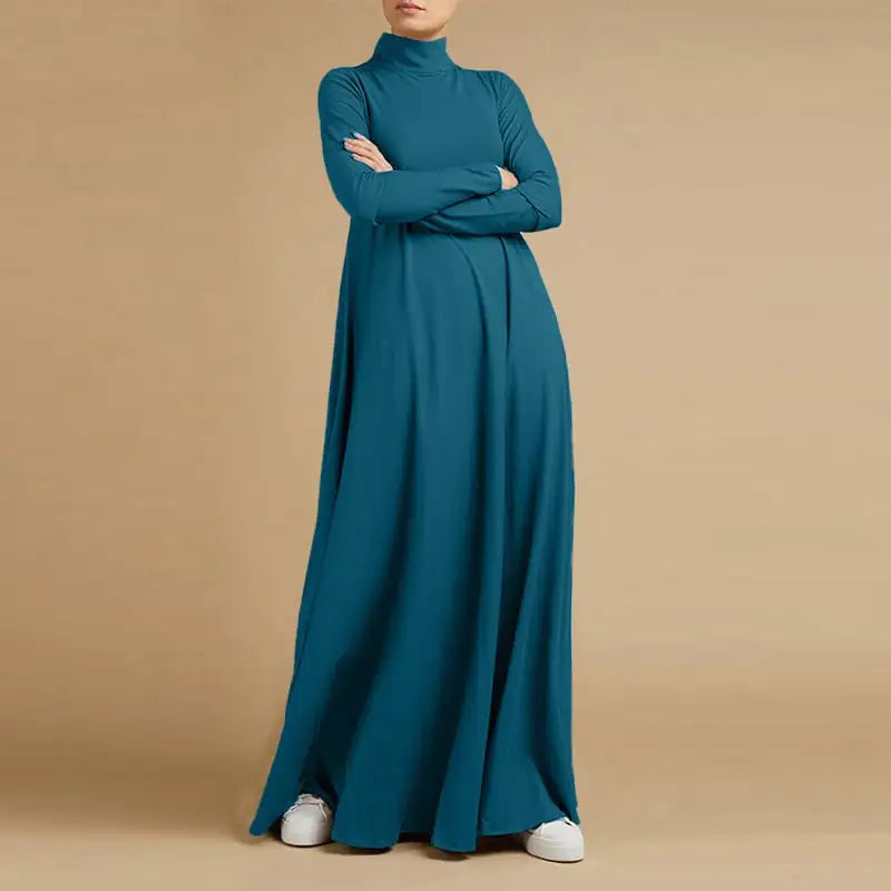 Women’s Long-Sleeve Turtleneck Abaya Dress