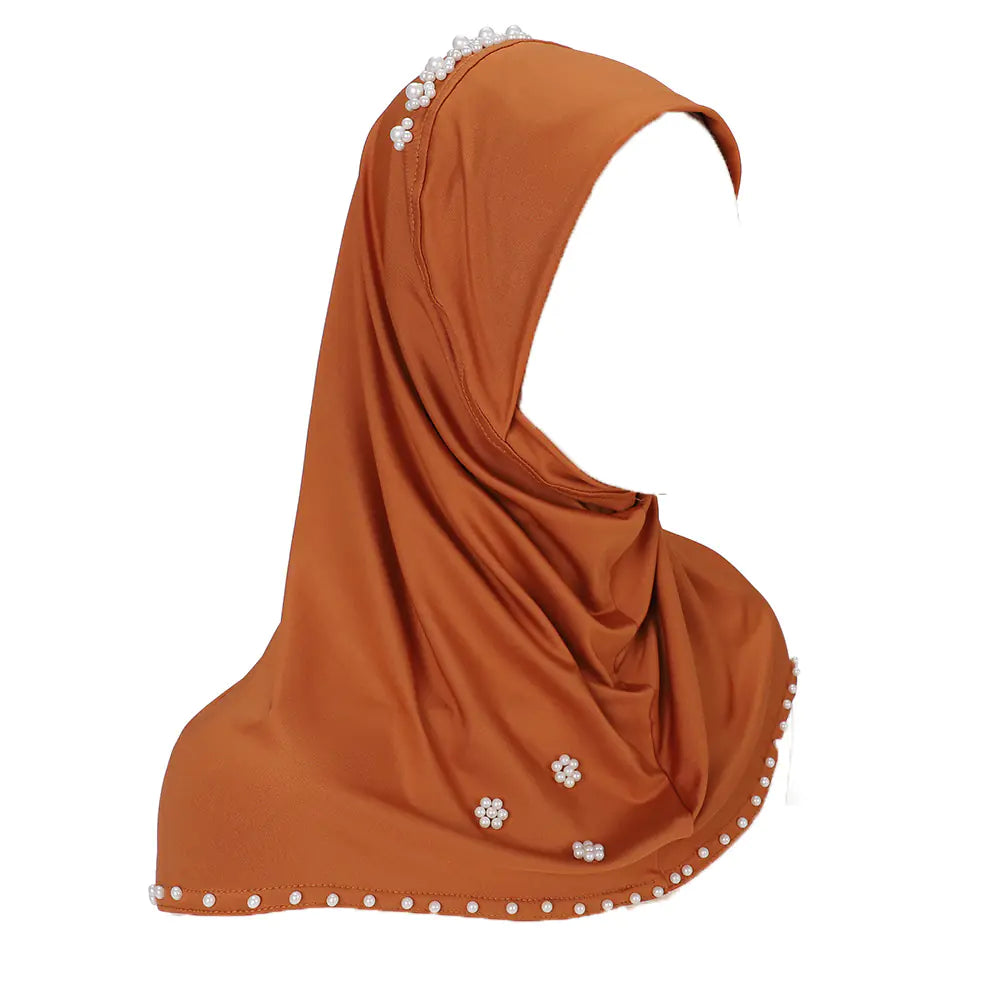 Noor Instant Scarf – Pearl-Studded Pre-Stitched Wrap for Everyday Elegance