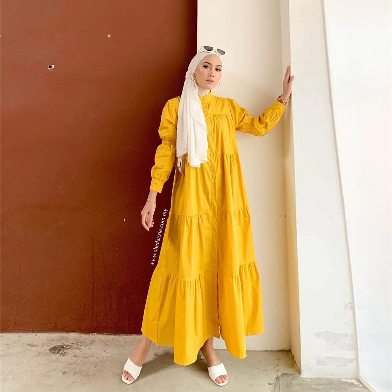 Indonesian Cotton Patchwork Dress – Modest Everyday Wear