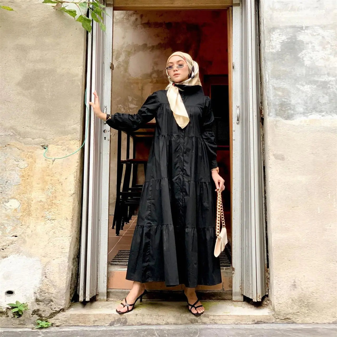 Indonesian Cotton Patchwork Dress – Modest Everyday Wear