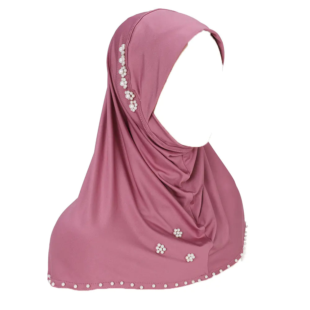 Noor Instant Scarf – Pearl-Studded Pre-Stitched Wrap for Everyday Elegance