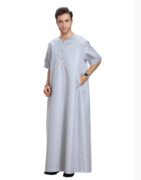 Men’s Short Sleeve Longline Robe – Lightweight Everyday Wear