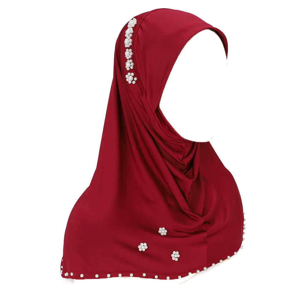 Noor Instant Scarf – Pearl-Studded Pre-Stitched Wrap for Everyday Elegance