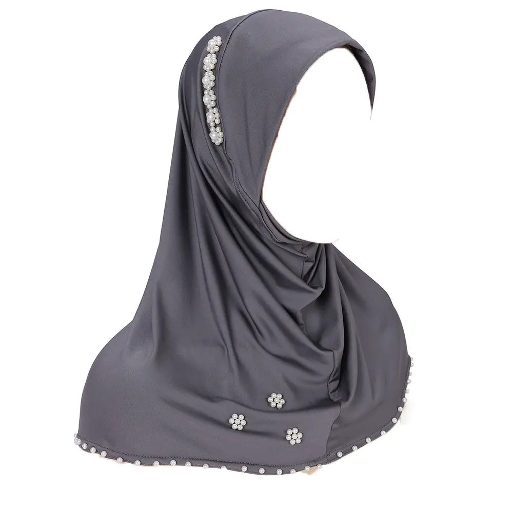 Noor Instant Scarf – Pearl-Studded Pre-Stitched Wrap for Everyday Elegance